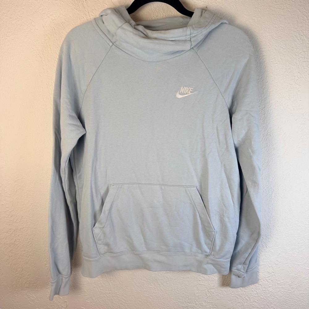 Nike Women's S Sportswear Essential Funnel Neck Hoodie Baby Blue
